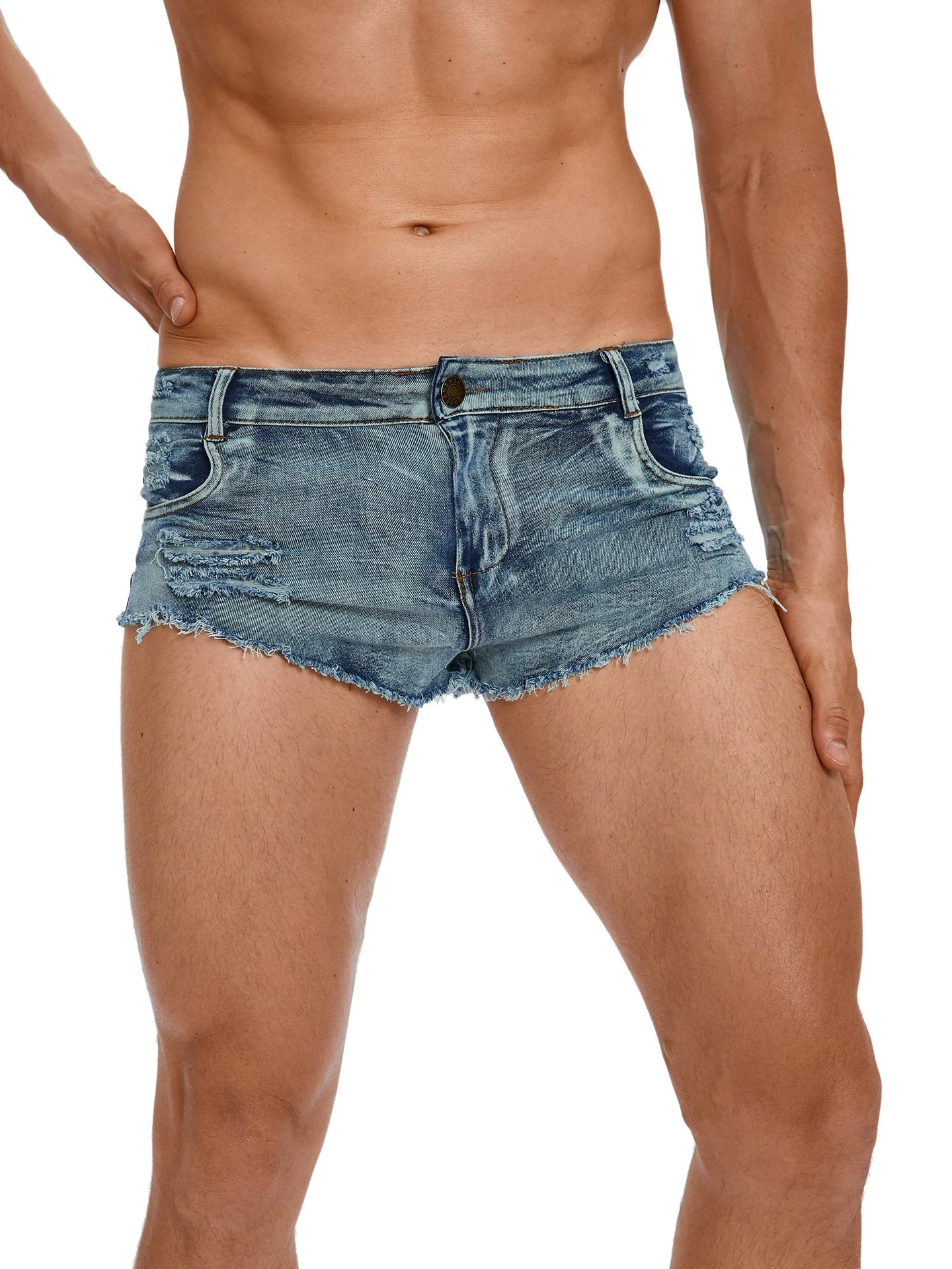 Men's Low Waist Jeans Shorts F - Men Fashion Jeans ulasan dan harga