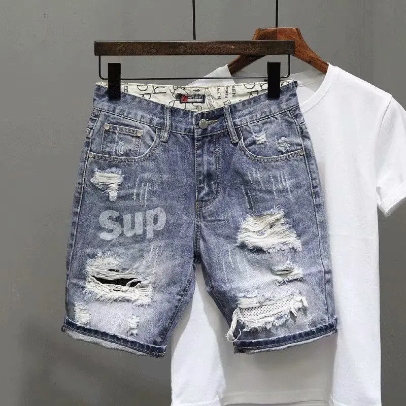 Men's Short Jeans Pants Black  - Men Fashion Jeans ulasan dan harga
