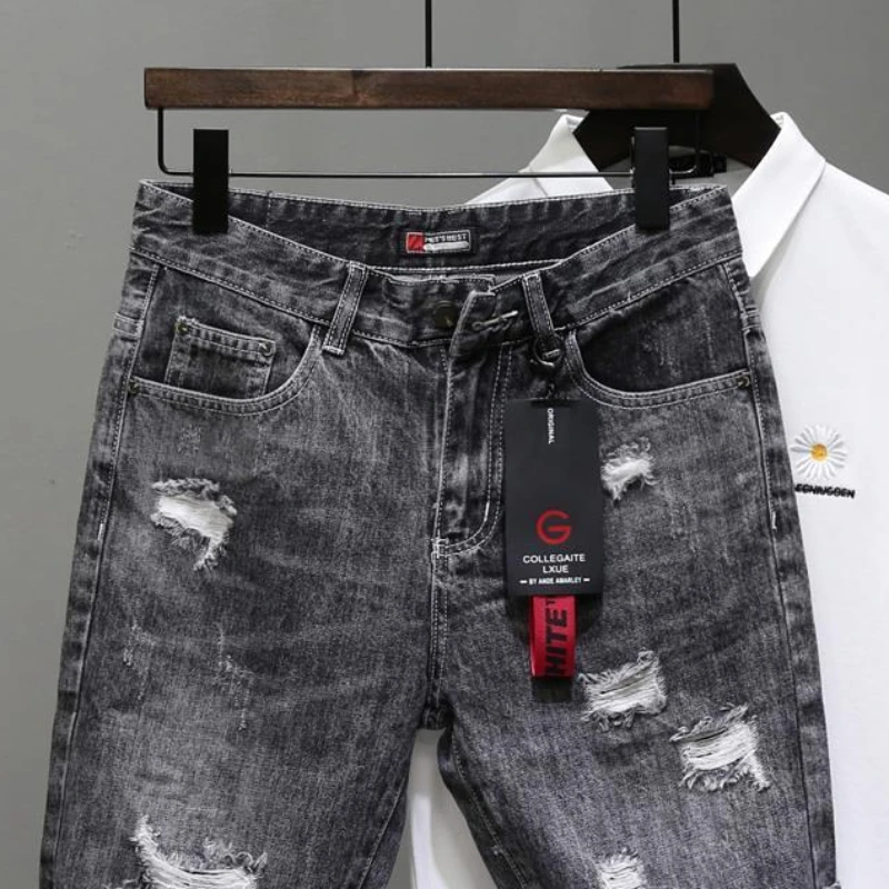 Men's Short Jeans Pants Black  - Men Fashion Jeans ulasan dan harga