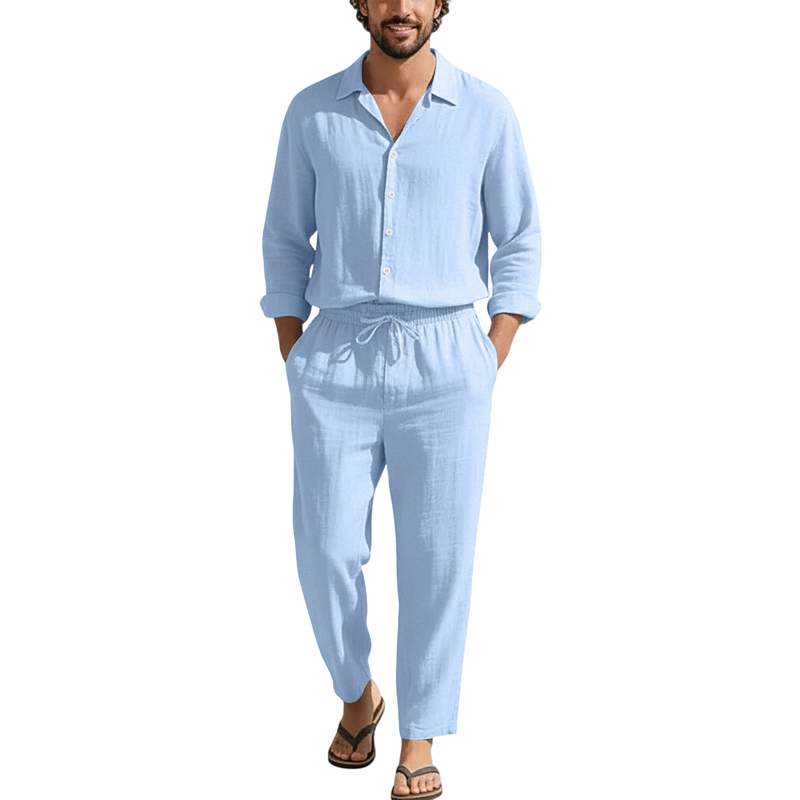 Spring Summer Linen Casual Set - Men'S Fashion Loose Pants ulasan dan harga