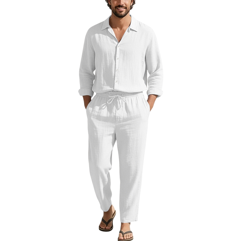 Spring Summer Linen Casual Set - Men'S Fashion Loose Pants ulasan dan harga