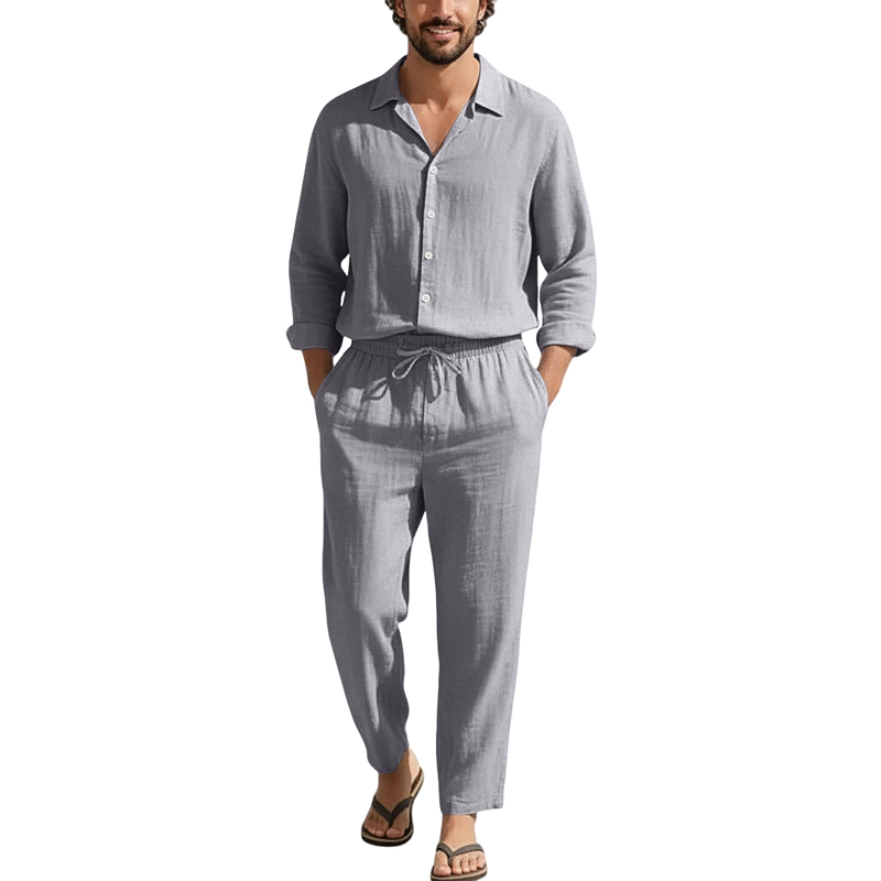 Spring Summer Linen Casual Set - Men'S Fashion Loose Pants ulasan dan harga